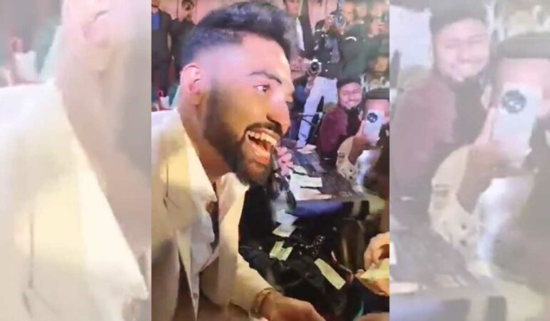 Mohammed Siraj at a wedding in Hyderabad