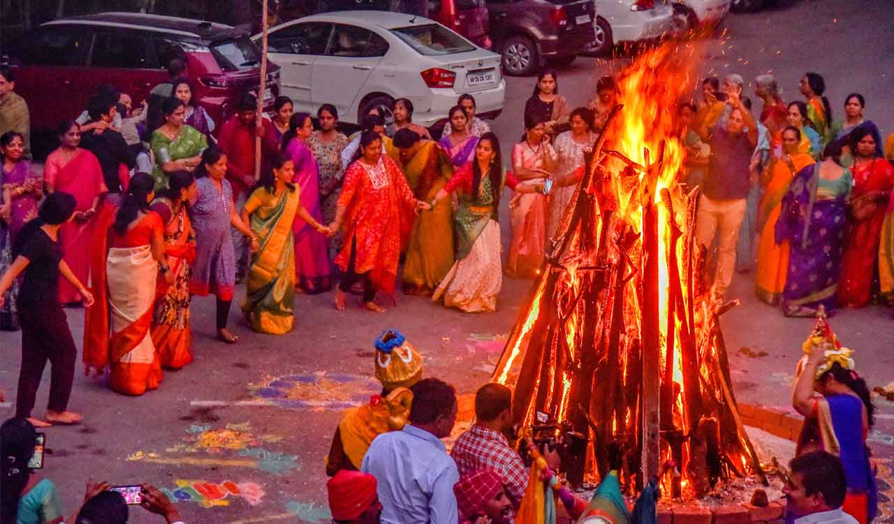 Sankranti celebrations begin in Telugu states with Bhogi