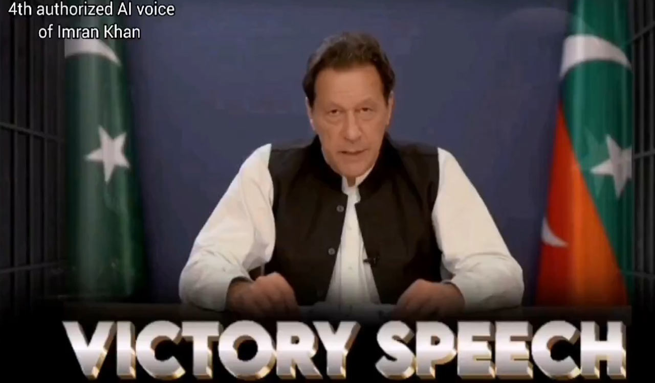 Imran Khan claims two-thirds majority, delivers AI-generated ‘victory’ speech