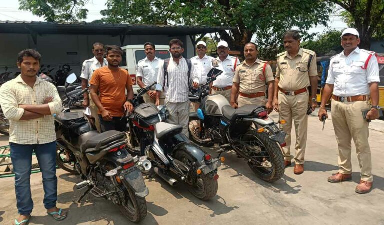 Cheating cases against bikers plying vehicles without number plates