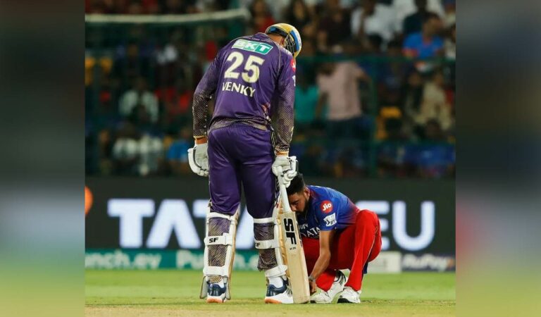 Heartwarming moment: Mohammad Siraj helps tie Iyer’s shoelace in IPL match