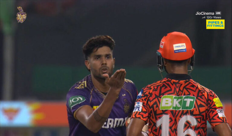KKR's Harshit Rana penalized for Code of Conduct Breach in IPL 2024 clash with SRH