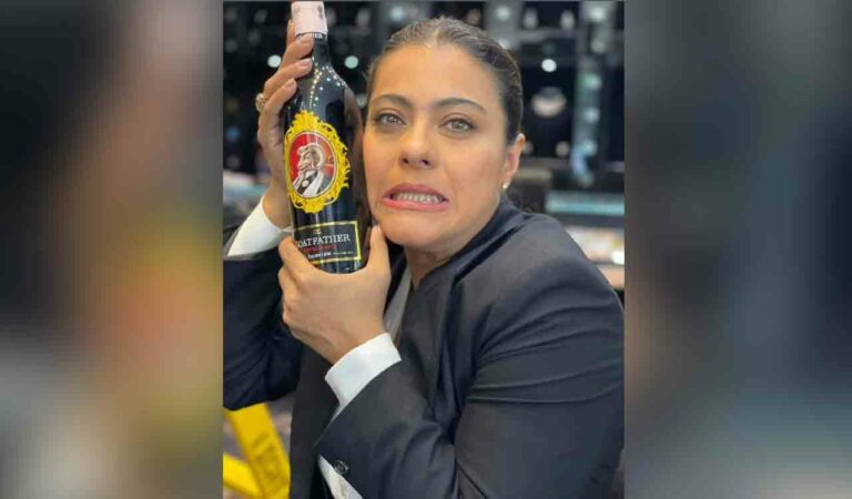kajol drops pic with wine bottle says i may not drink but can get a good laugh