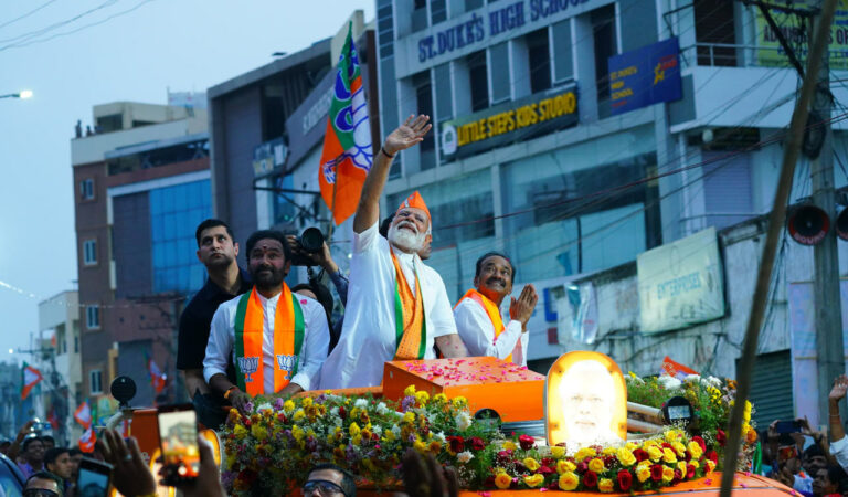 Hyderabad: PM Modi holds road show in Malkajgiri