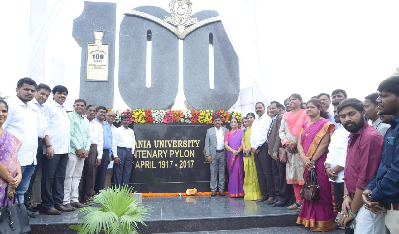 Hyderabad: Osmania University commemorates its 106th year with inauguration of Centenary Pylon