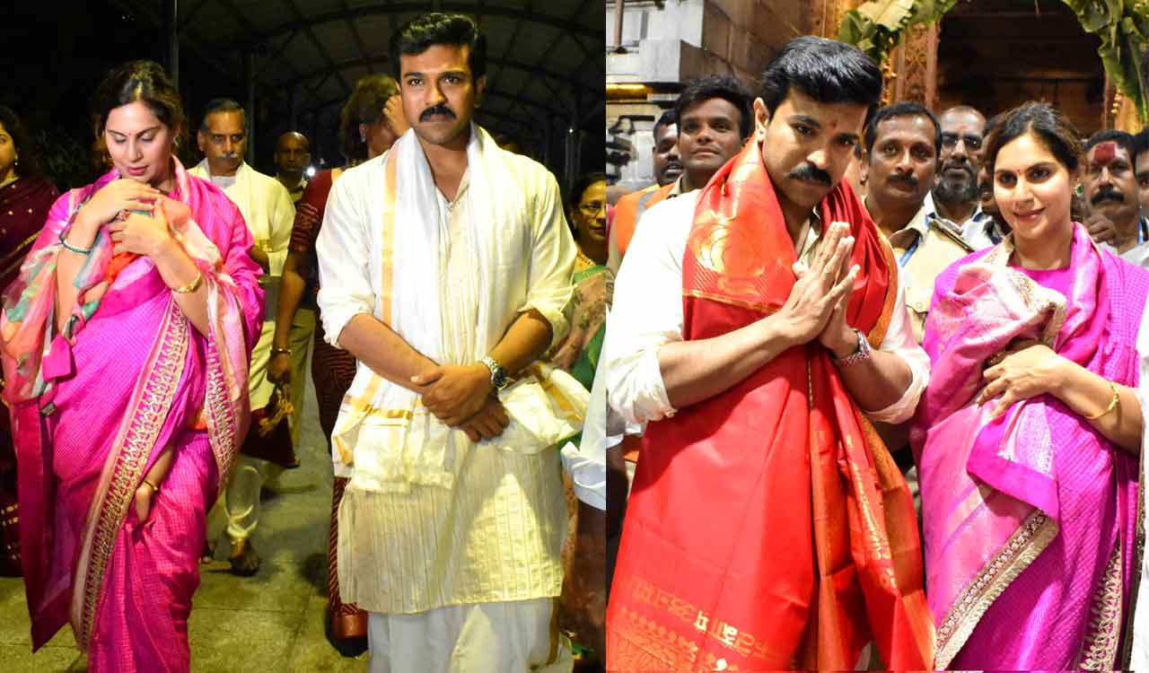 Ram Charan, Upasana seek blessings at Tirumala