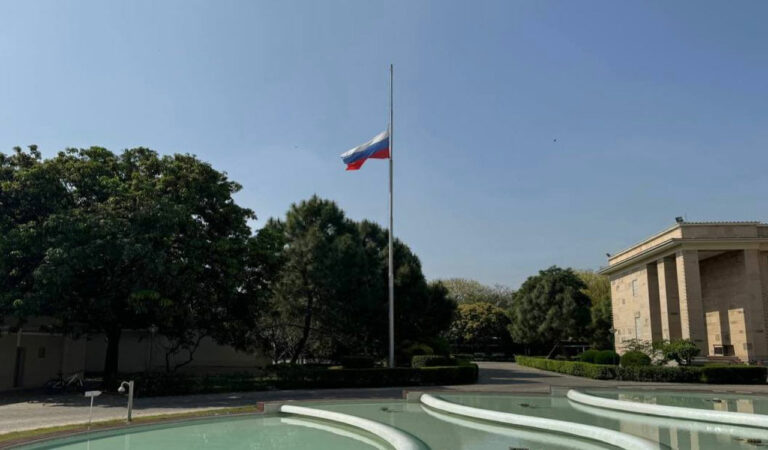 Russian Embassy in New Delhi flies national flag half-mast after Moscow terror attack