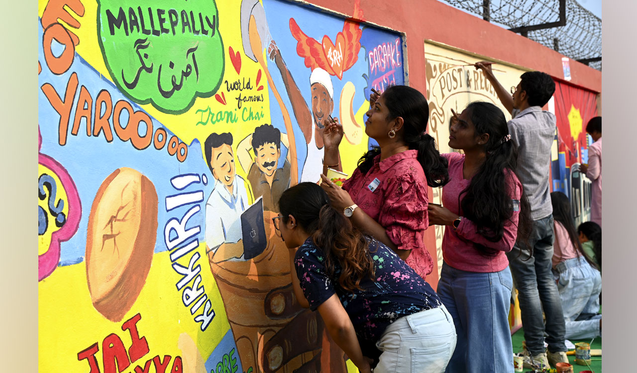 Artists in Hyderabad transform street walls into a colourful canvas