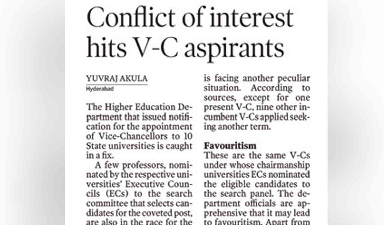 V-C posts: Education Dept to reconstitute search committees