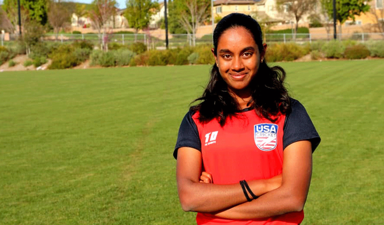 Telugu girl Sanvi secures  place in US cricket team