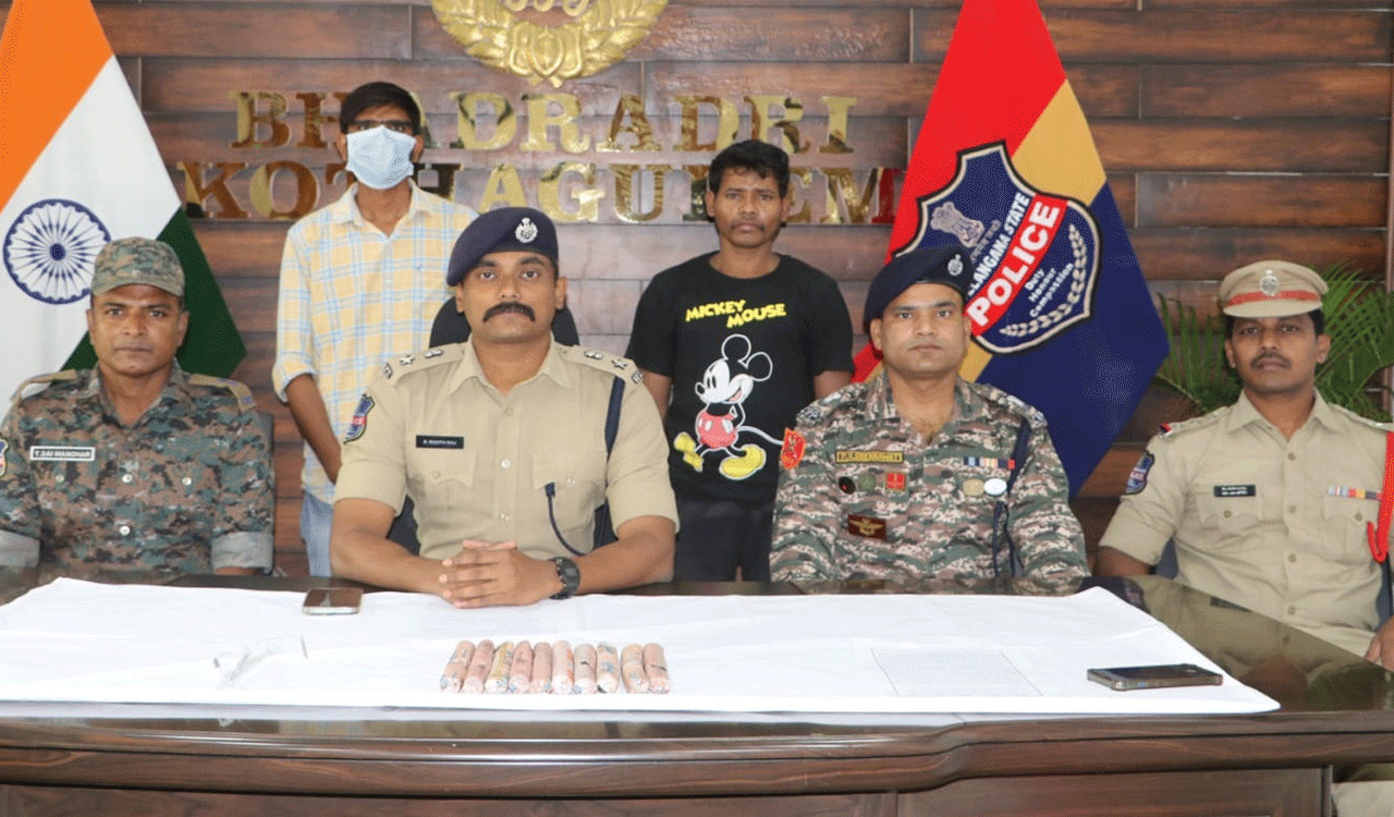 Maoist ACM and a courier arrested by police in Kothagudem