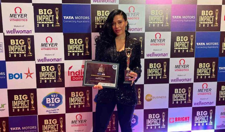 krishna shroff delivers inspiring speech post woman fitness leader of the year win