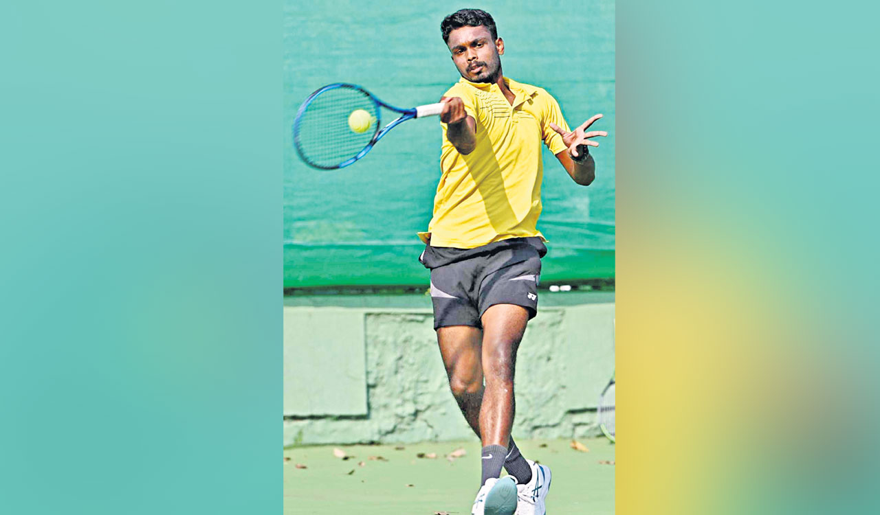 Vishnu, Sai Karteek record wins in FNCC Tennis Tournament