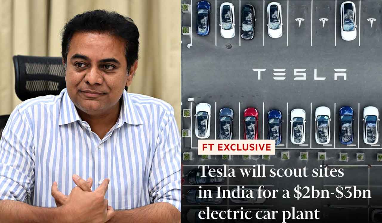 KTR urges Congress govt to bring Tesla plant to Telangana