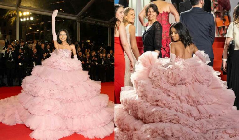Nancy Tyagi ‘poured my heart and soul into creating this pink gown’ for Cannes red carpet